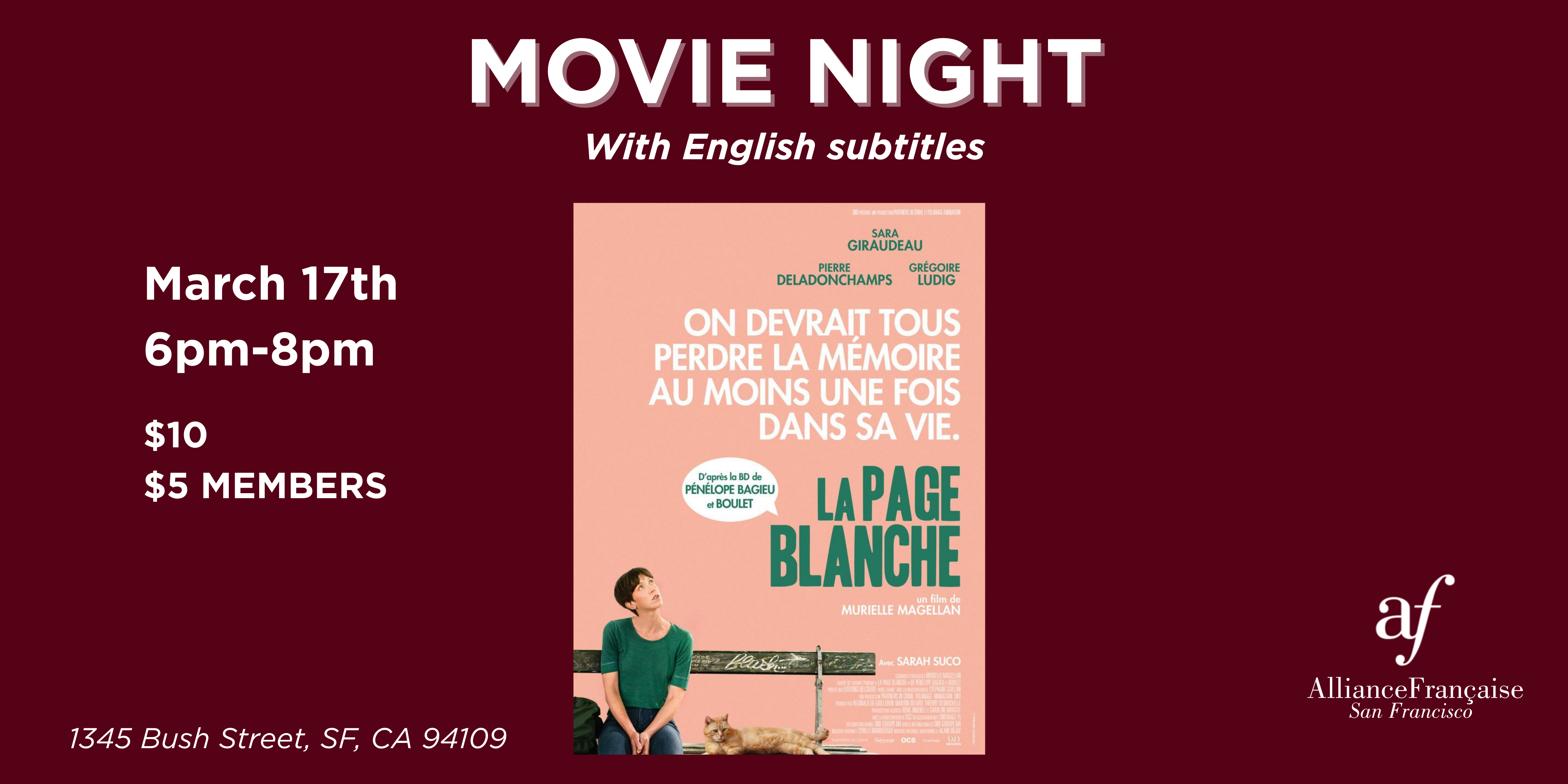 Movie Night : La Page Blanche (Eloise's Journey) - March 17