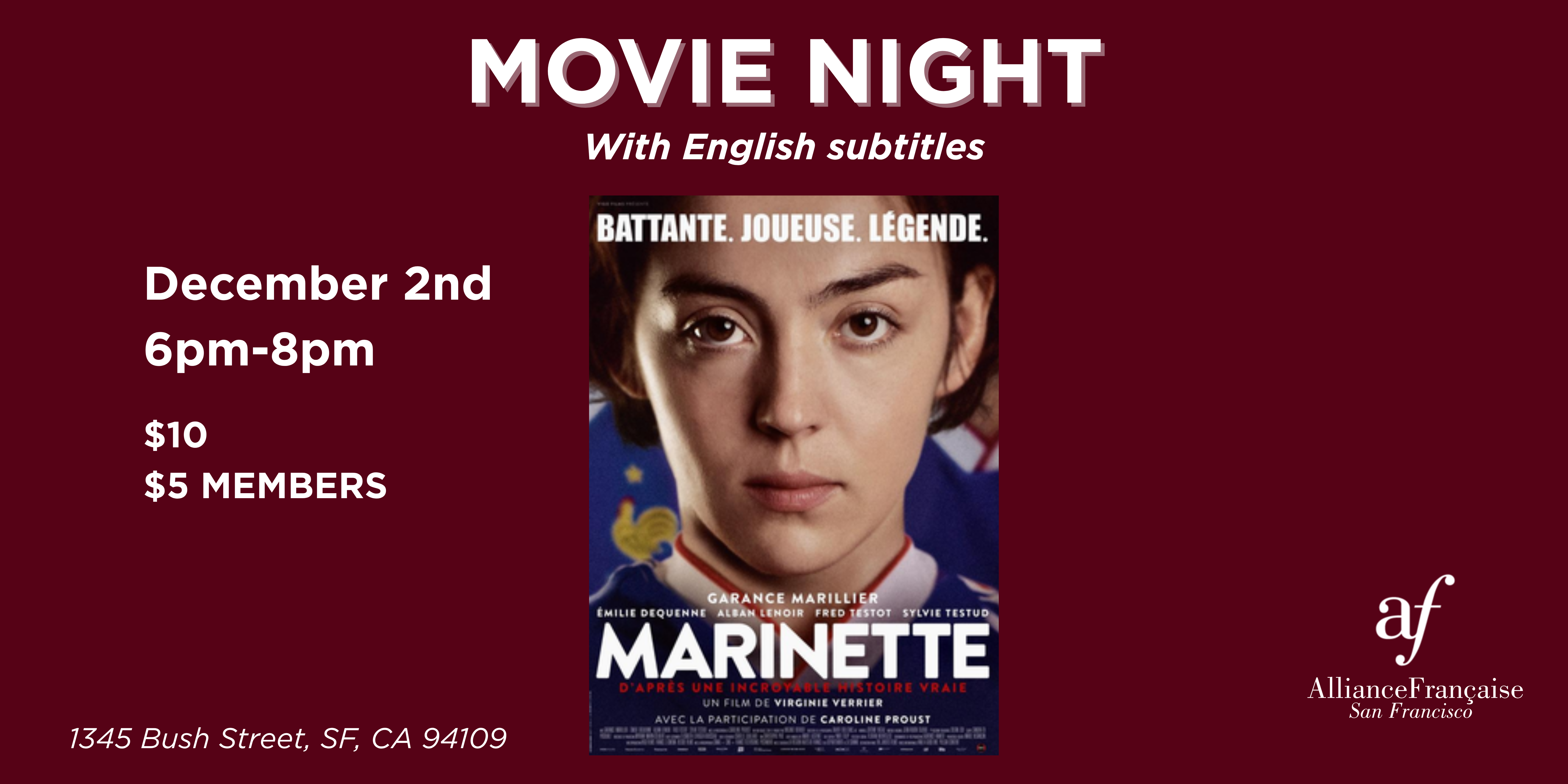 Movie Night : Marinette - December 2nd 2025