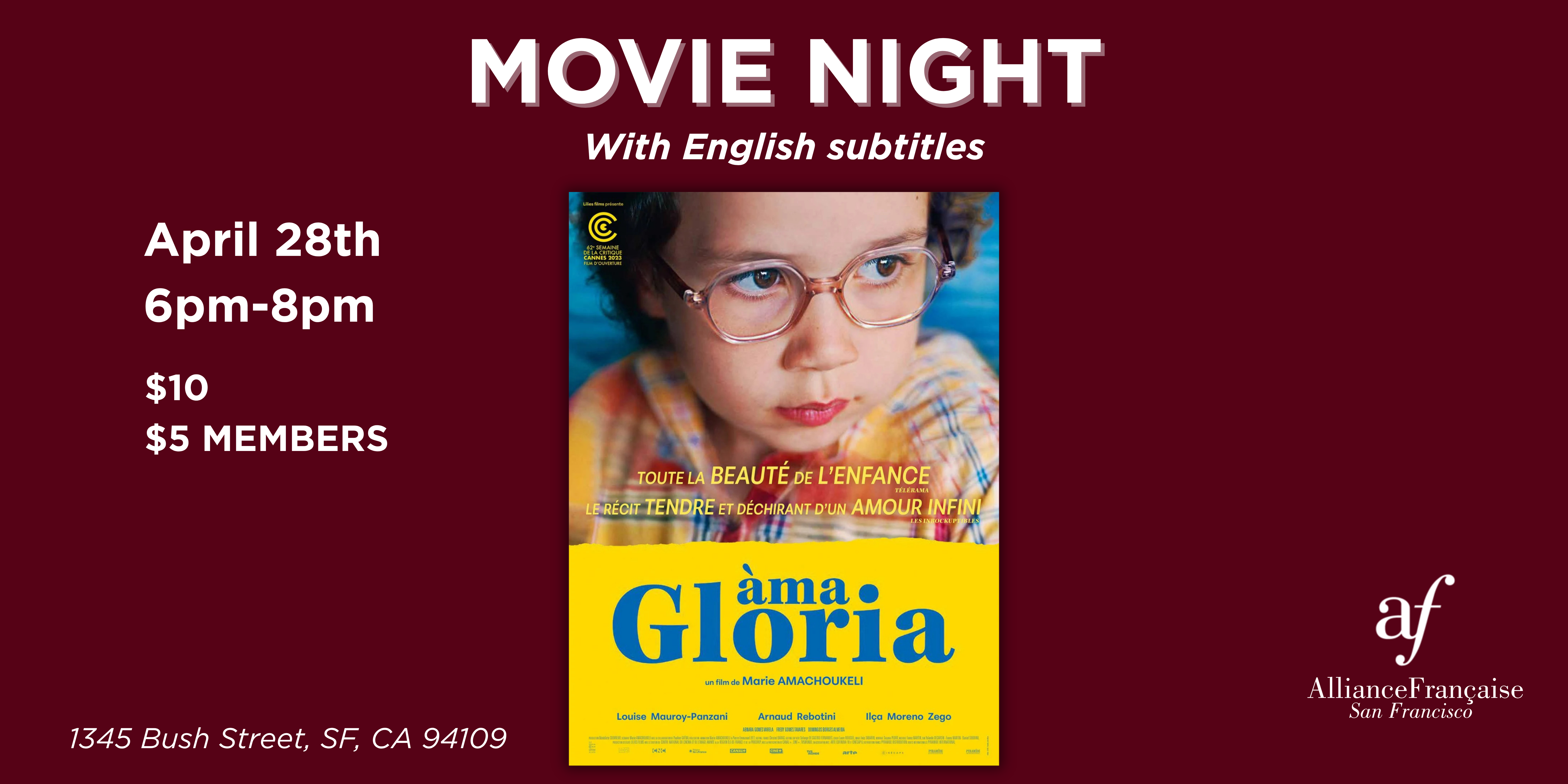 Movie Night : Àma Gloria - April 28th 2026