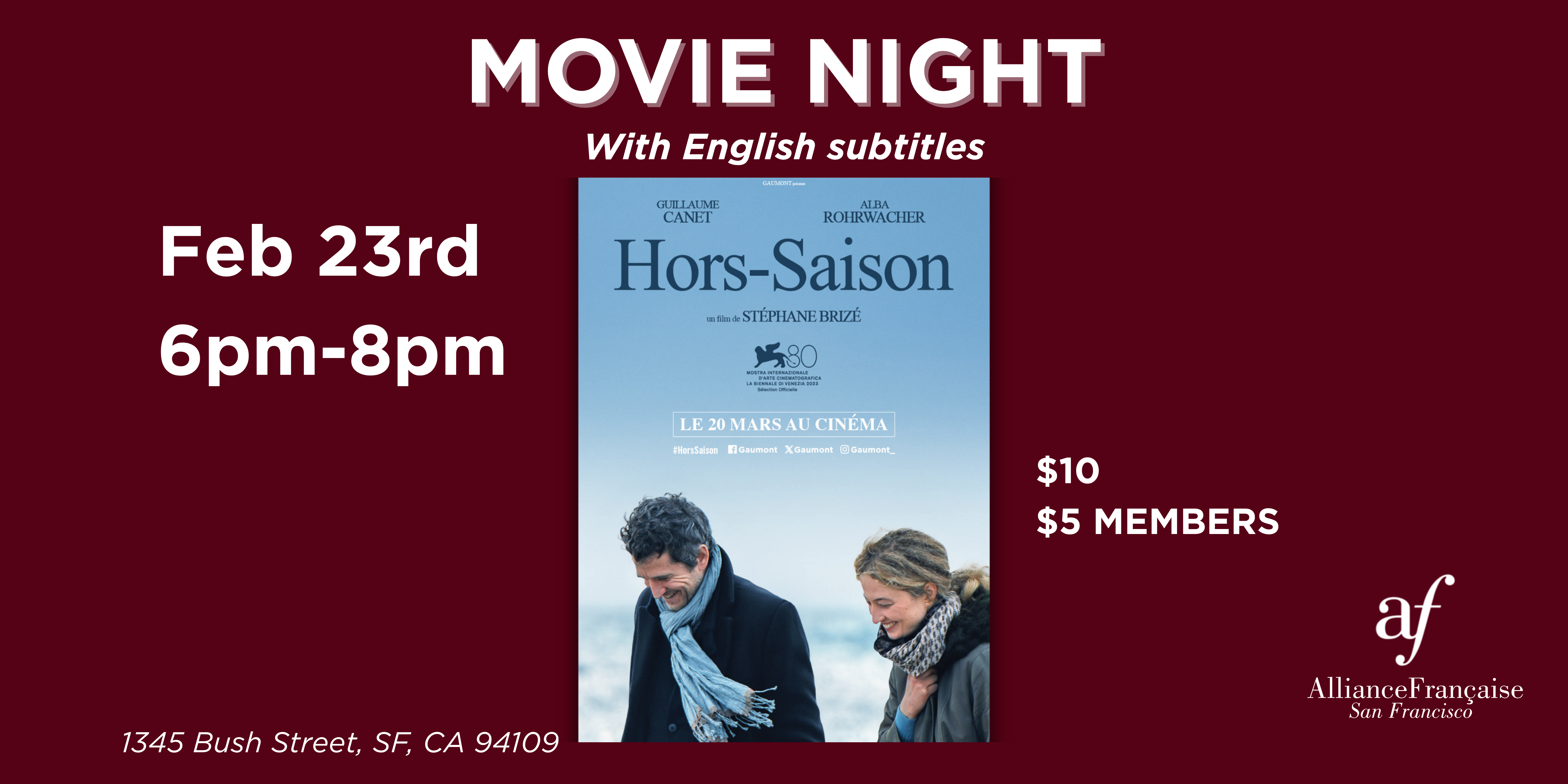 Movie Night : Hors-saison - Feb 23rd 2026