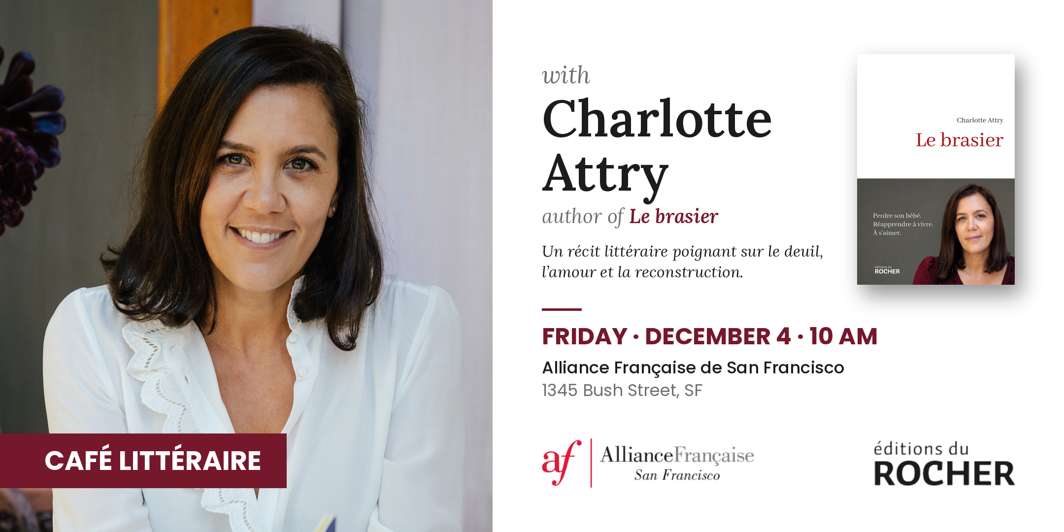 Rencontre littéraire avec Charlotte Attry : "Le brasier" - Dec 4