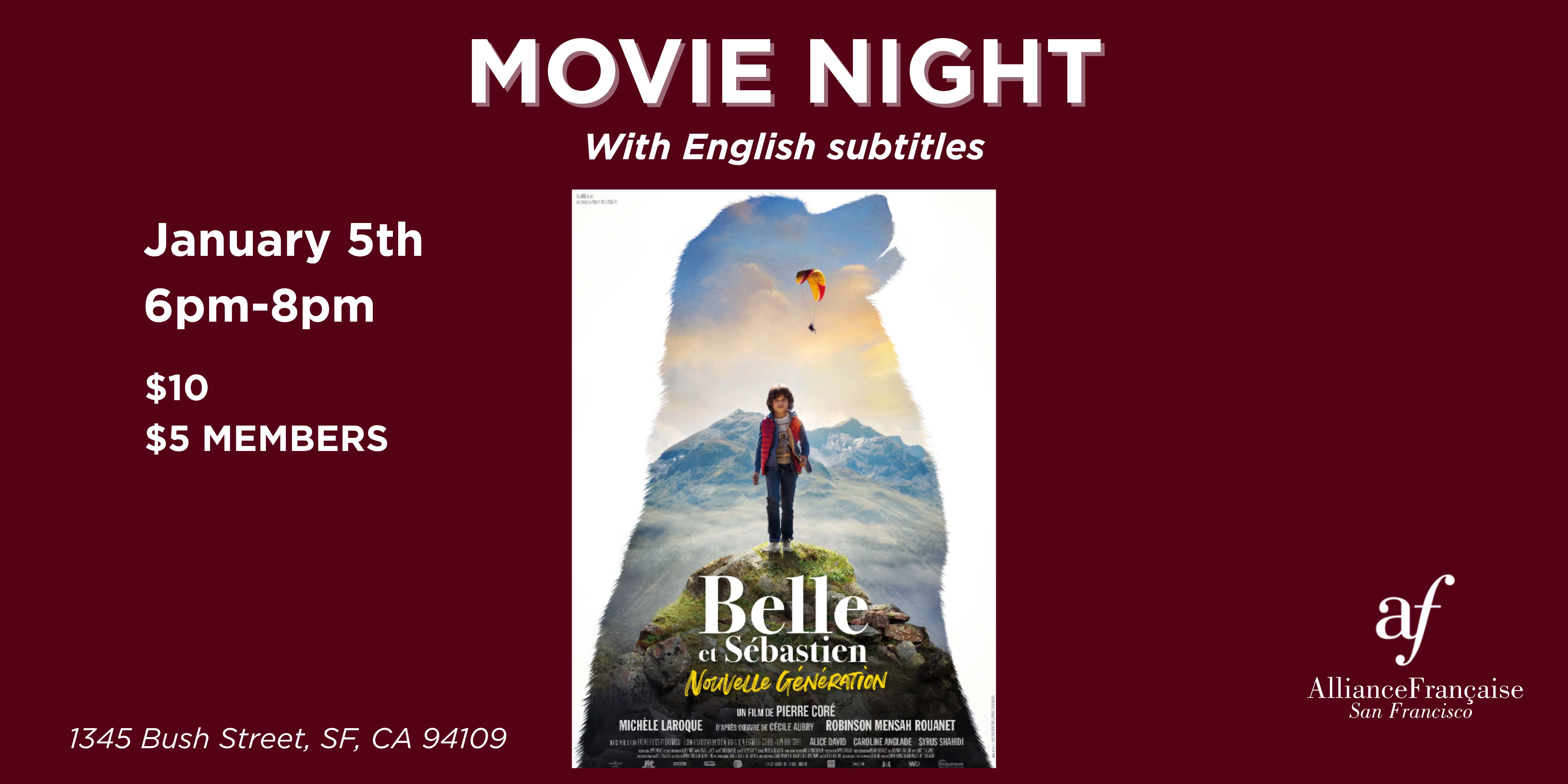 Movie Night: Belle et Sébastien - January 5th 2027