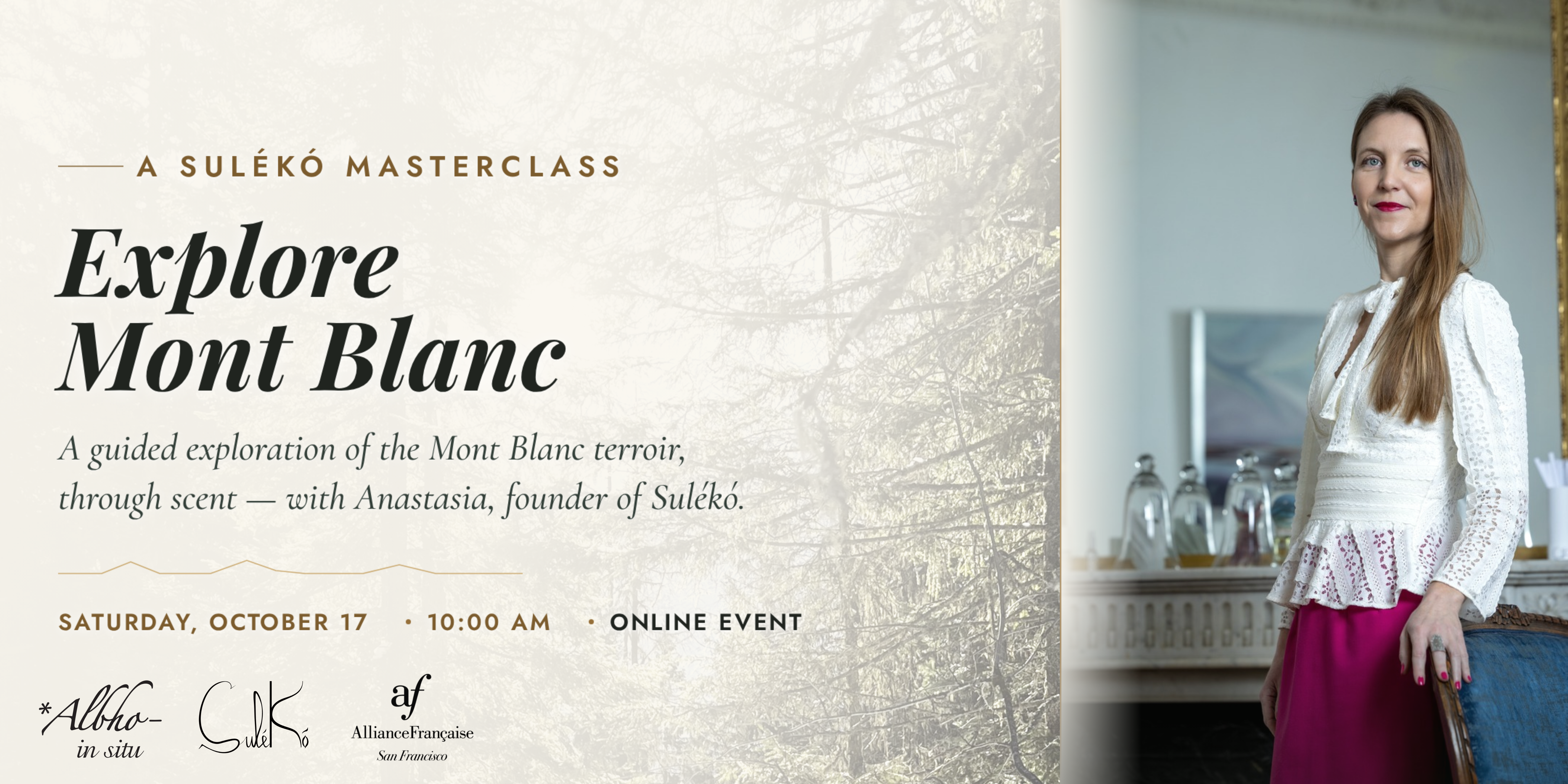 Online masterclass Explore Mont Blanc: a guided exploration of the Mont Blanc terroir through scent.